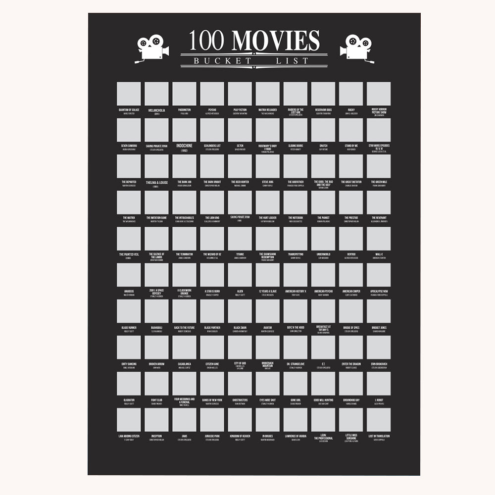 100 Movie Scratch-Off Poster