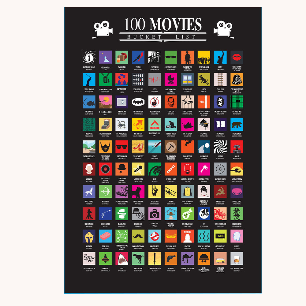 100 Movie Scratch-Off Poster