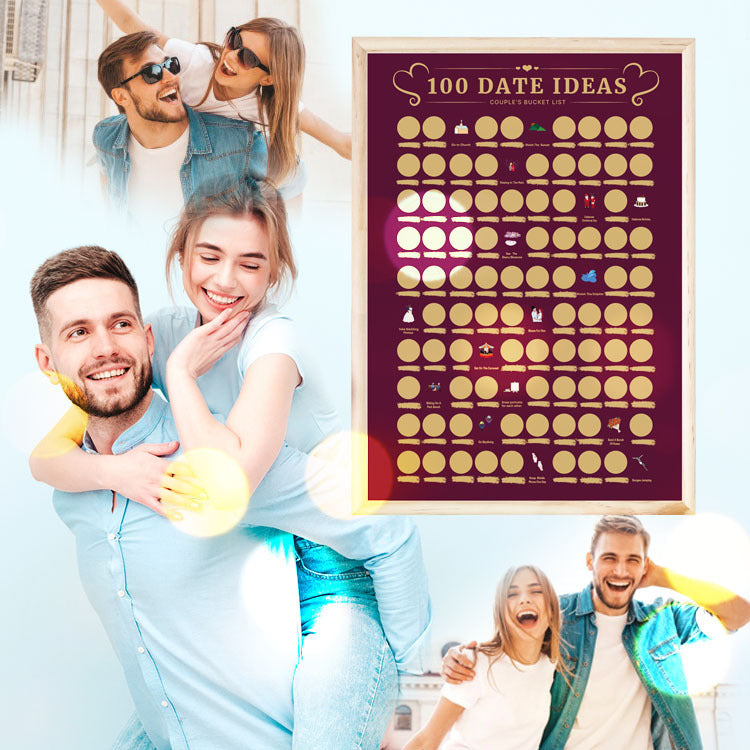 100 Date Night Ideas Scratch-Off Poster – ZABOS