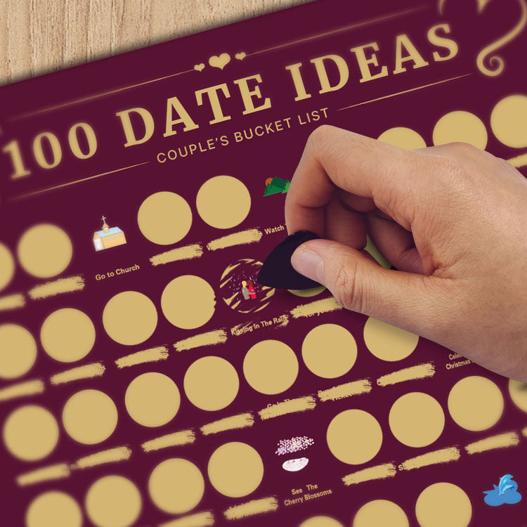 100 Date Night Ideas Scratch-Off Poster