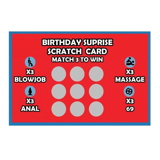 Birthday Adult Naughty Reward Scratch Card for Couples - DS