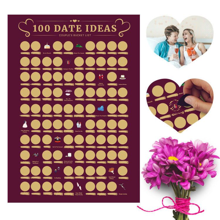 100 Date Night Ideas Scratch-Off Poster